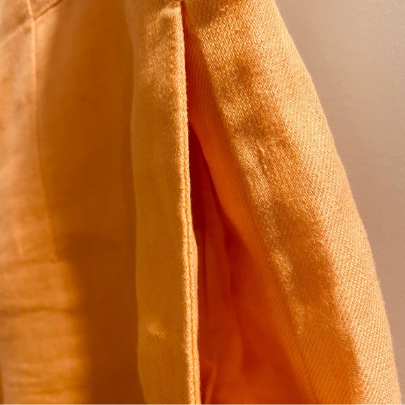 Country Road Women’s Pants Size 12 Orange Linen With Pockets Wide Leg - Picture 4 of 7